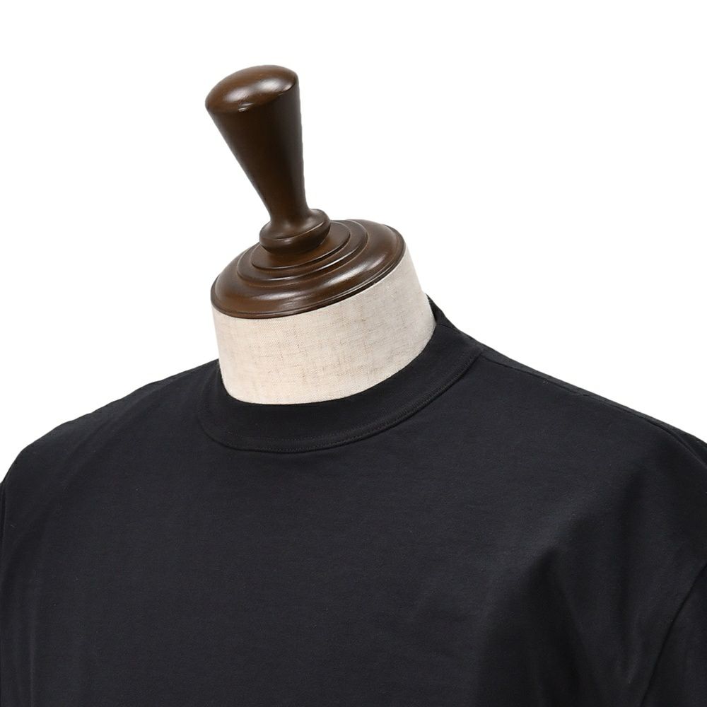 エラシオELACIOリバーシブルTシャツメンズ半袖クルーネックカットソーコットンスムースジャージーブラック×ホワイト黒×白無地デザインレギュラーシルエット国内正規品でらでら公式ブランド