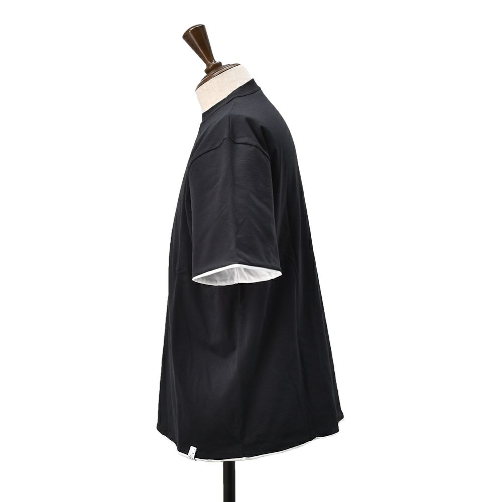 エラシオELACIOリバーシブルTシャツメンズ半袖クルーネックカットソーコットンスムースジャージーブラック×ホワイト黒×白無地デザインレギュラーシルエット国内正規品でらでら公式ブランド