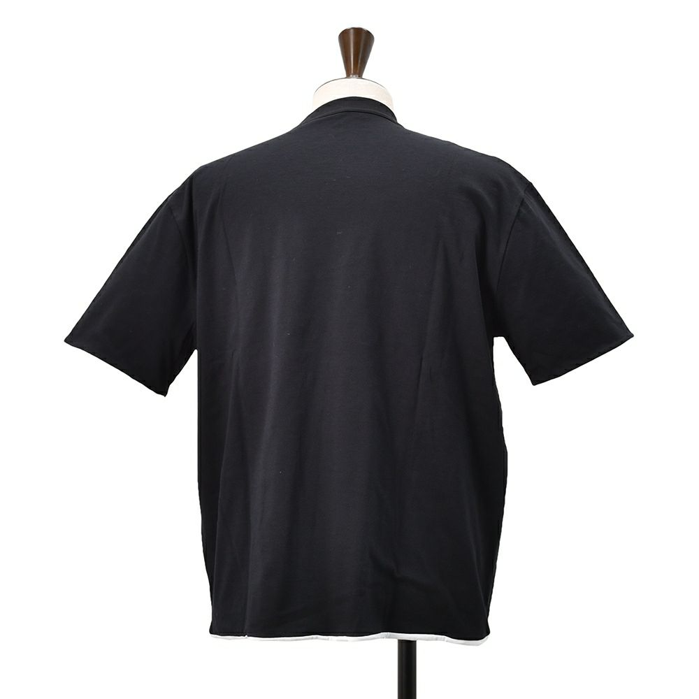 エラシオELACIOリバーシブルTシャツメンズ半袖クルーネックカットソーコットンスムースジャージーブラック×ホワイト黒×白無地デザインレギュラーシルエット国内正規品でらでら公式ブランド