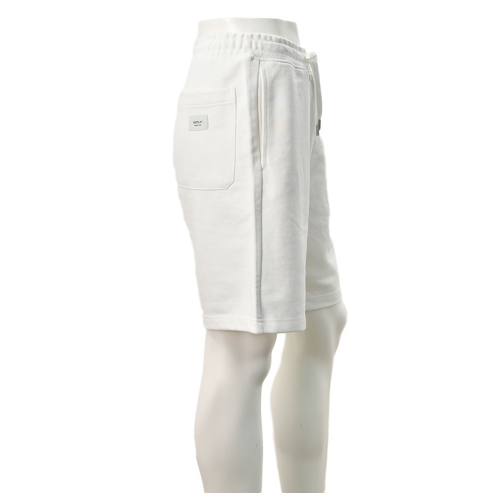 リプレイREPLAYイージーショーツメンズM9032ハーフパンツホワイト白コットンスウェットレギュラーシルエット国内正規品でらでら公式ブランド