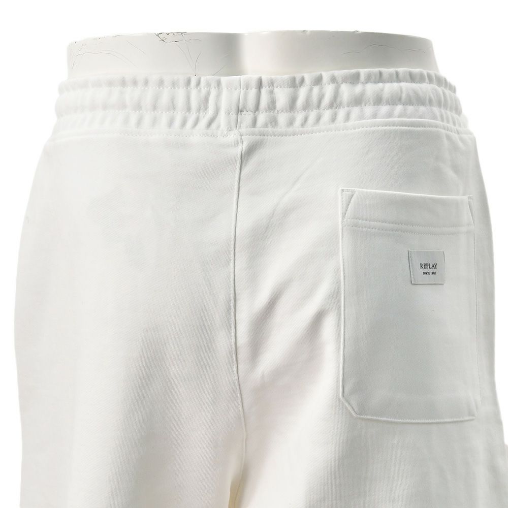 リプレイREPLAYイージーショーツメンズM9032ハーフパンツホワイト白コットンスウェットレギュラーシルエット国内正規品でらでら公式ブランド