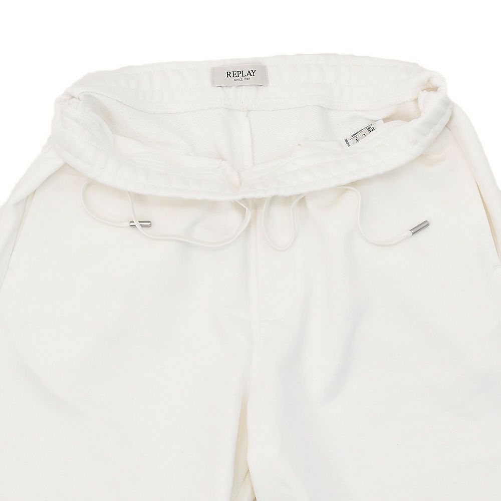 リプレイREPLAYイージーショーツメンズM9032ハーフパンツホワイト白コットンスウェットレギュラーシルエット国内正規品でらでら公式ブランド