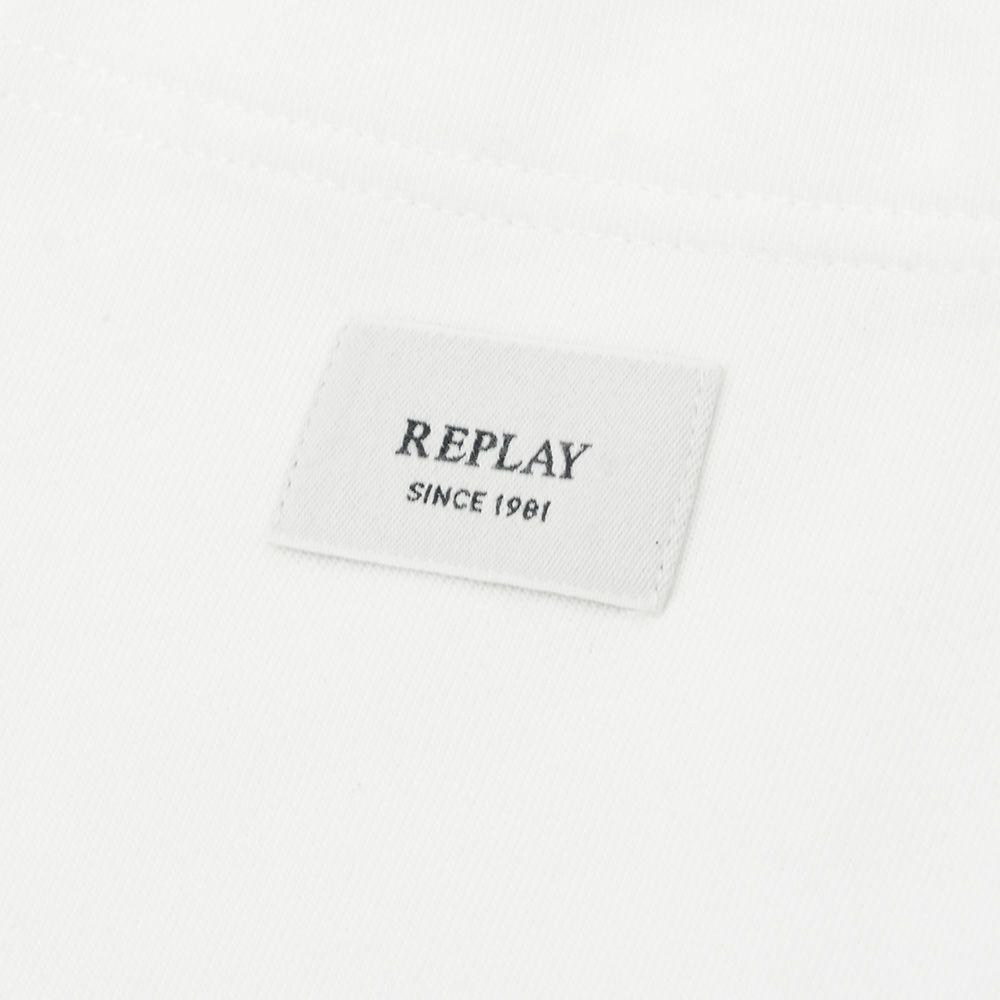 リプレイREPLAYイージーショーツメンズM9032ハーフパンツホワイト白コットンスウェットレギュラーシルエット国内正規品でらでら公式ブランド