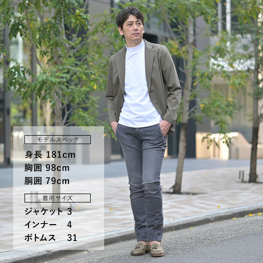 【preSALE!20%off】ノミアモnomiamoカジュアルジャケットメンズ2つ釦シングルフロントスムースコットンジャージーオリーブ裾スリットレギュラーシルエットカーディガン日本製国内正規品でらでら公式ブランド