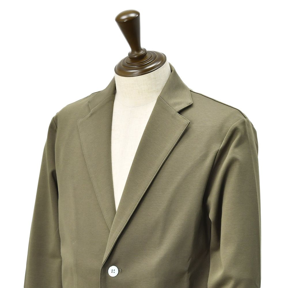 【preSALE!20%off】ノミアモnomiamoカジュアルジャケットメンズ2つ釦シングルフロントスムースコットンジャージーオリーブ裾スリットレギュラーシルエットカーディガン日本製国内正規品でらでら公式ブランド