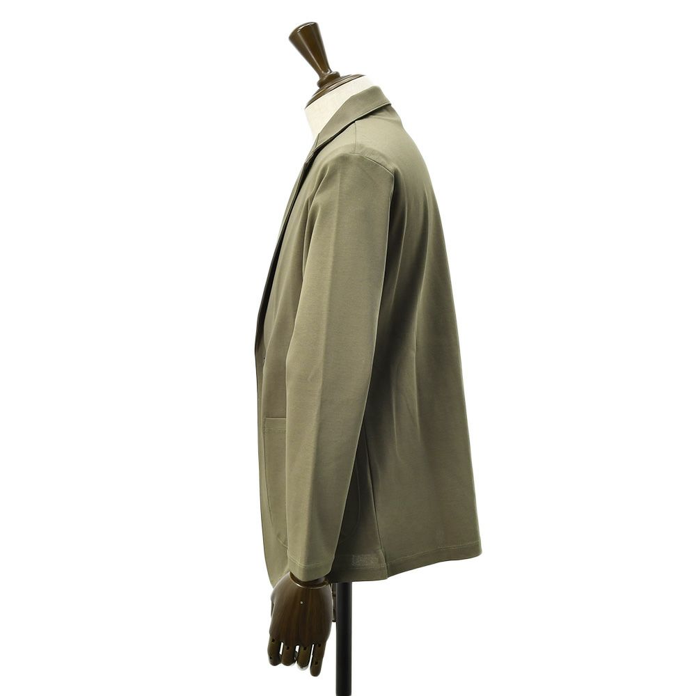 【preSALE!20%off】ノミアモnomiamoカジュアルジャケットメンズ2つ釦シングルフロントスムースコットンジャージーオリーブ裾スリットレギュラーシルエットカーディガン日本製国内正規品でらでら公式ブランド