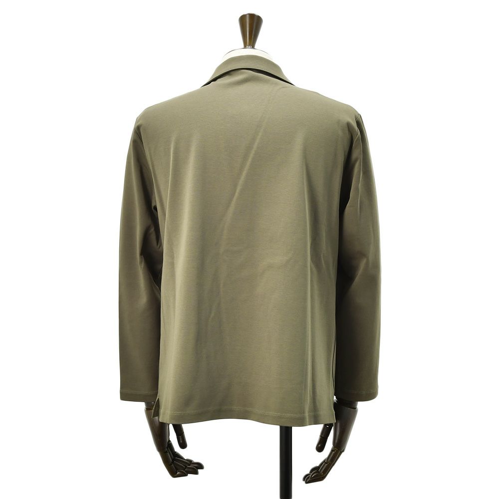 【preSALE!20%off】ノミアモnomiamoカジュアルジャケットメンズ2つ釦シングルフロントスムースコットンジャージーオリーブ裾スリットレギュラーシルエットカーディガン日本製国内正規品でらでら公式ブランド