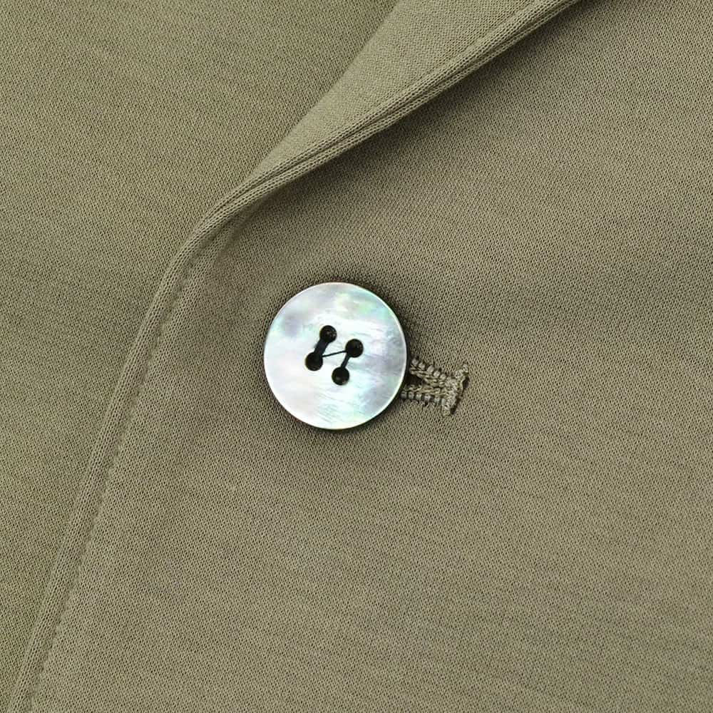 【preSALE!20%off】ノミアモnomiamoカジュアルジャケットメンズ2つ釦シングルフロントスムースコットンジャージーオリーブ裾スリットレギュラーシルエットカーディガン日本製国内正規品でらでら公式ブランド