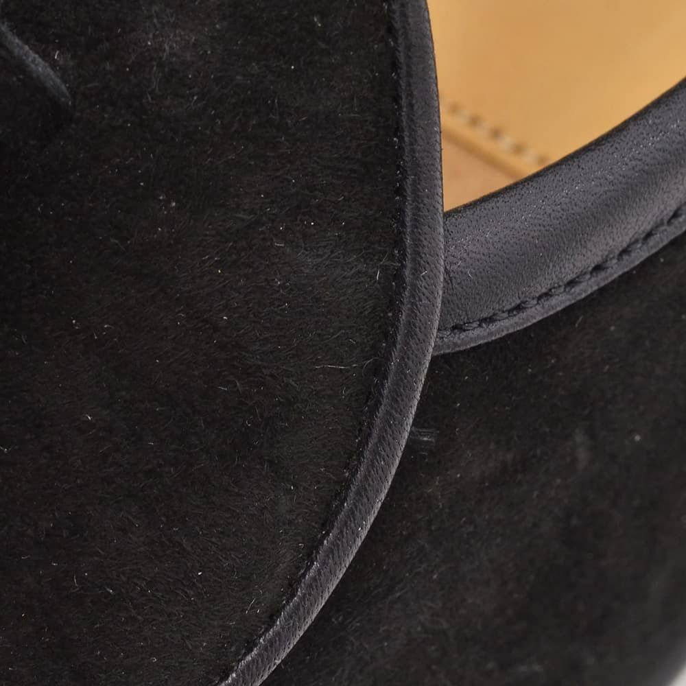 ボードインアンドランジBAUDOIN&LANGEベルジャンシューズメンズSaganモデルクラシックタッセルローファーClassicTasselsブラック黒スエードレザーラバーソール国内正規品でらでら公式ブランド