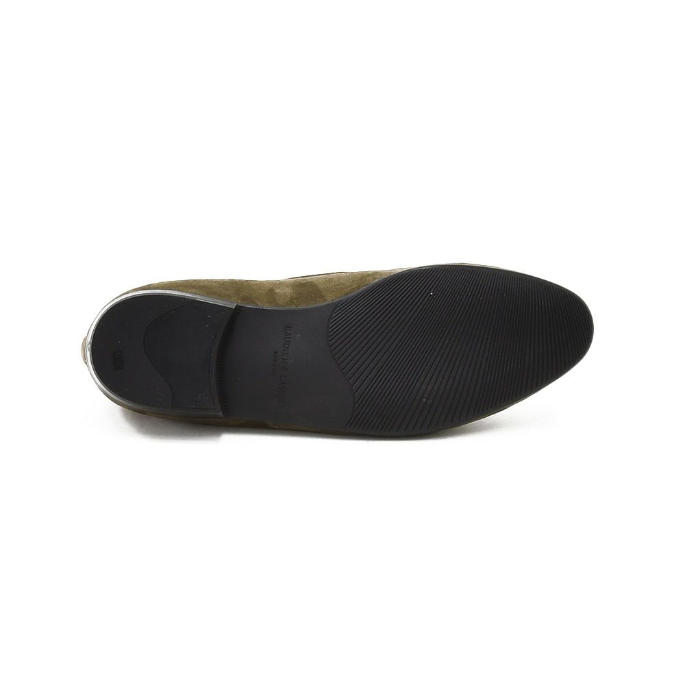 ボードインアンドランジBAUDOIN&LANGEベルジャンシューズメンズSaganモデルクラシックタッセルローファーClassicTasselsオリーブグリーンスエードレザーラバーソール国内正規品でらでら公式ブランド