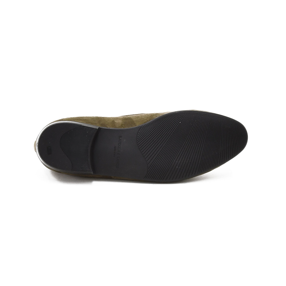 ボードインアンドランジBAUDOIN&LANGEベルジャンシューズメンズSaganモデルクラシックタッセルローファーClassicTasselsオリーブグリーンスエードレザーラバーソール国内正規品でらでら公式ブランド