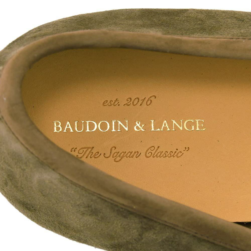 ボードインアンドランジBAUDOIN&LANGEベルジャンシューズメンズSaganモデルクラシックタッセルローファーClassicTasselsオリーブグリーンスエードレザーラバーソール国内正規品でらでら公式ブランド