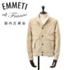 【ポイント8倍7/119:59まで】エンメティEMMETIドライビングブルゾンメンズGUS2モデルフライトジャケットA1型スペシャルカーフスキンスエードベージュスリムシルエット袖カフ仕様国内正規品でらでら公式ブランド