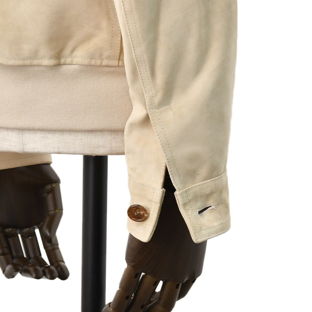 【ポイント8倍7/119:59まで】エンメティEMMETIドライビングブルゾンメンズGUS2モデルフライトジャケットA1型スペシャルカーフスキンスエードベージュスリムシルエット袖カフ仕様国内正規品でらでら公式ブランド