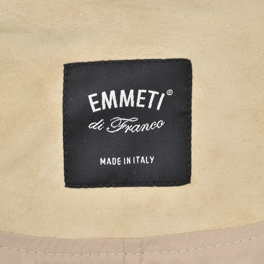 【ポイント8倍7/119:59まで】エンメティEMMETIドライビングブルゾンメンズGUS2モデルフライトジャケットA1型スペシャルカーフスキンスエードベージュスリムシルエット袖カフ仕様国内正規品でらでら公式ブランド