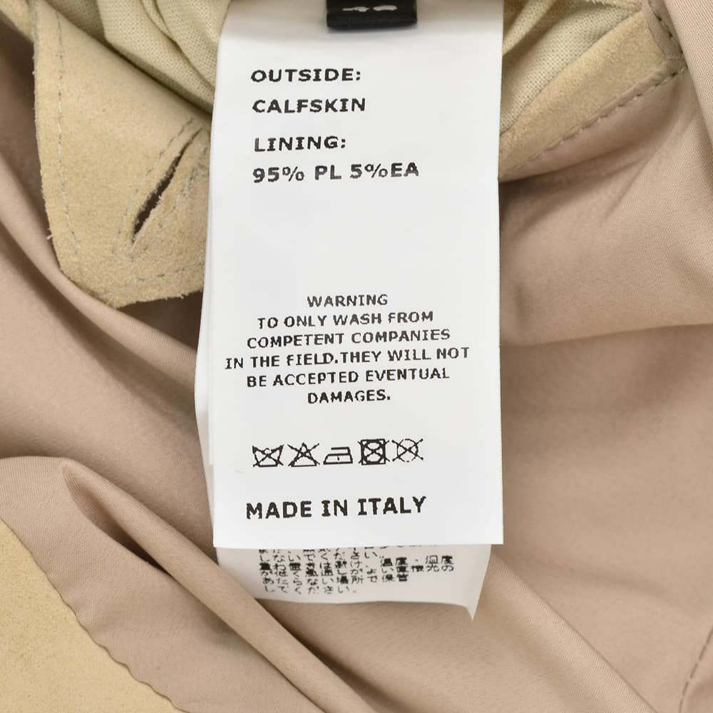 【ポイント8倍7/119:59まで】エンメティEMMETIドライビングブルゾンメンズGUS2モデルフライトジャケットA1型スペシャルカーフスキンスエードベージュスリムシルエット袖カフ仕様国内正規品でらでら公式ブランド