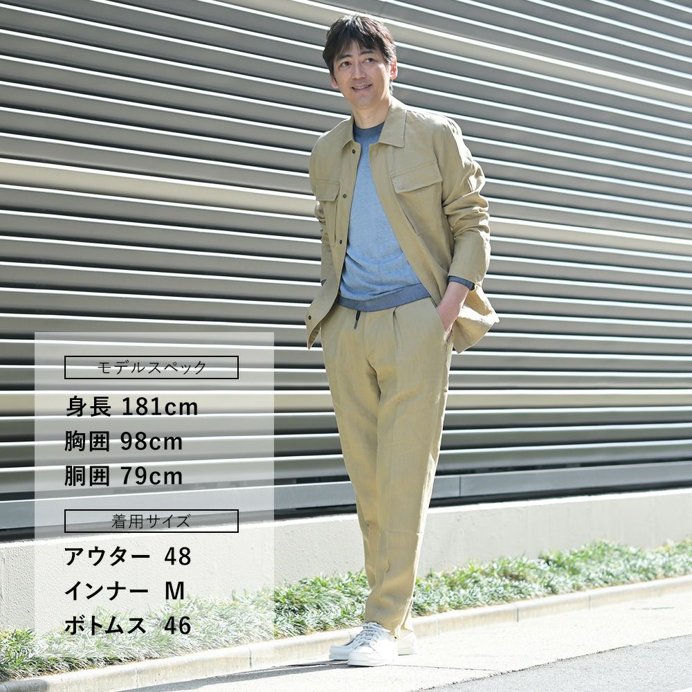 【preSALE!20%off】ベルウィッチBERWICHシャツアウターメンズワーカーマンモデルJWORKERMANワークブルソンリネンファブリックサンドベージュフラップ付き胸ポケットレギュラーフィット国内正規品でらでら公式ブランド