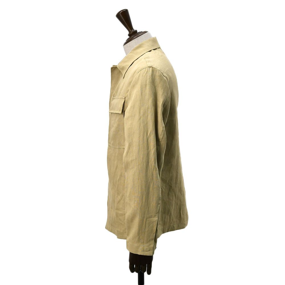 【preSALE!20%off】ベルウィッチBERWICHシャツアウターメンズワーカーマンモデルJWORKERMANワークブルソンリネンファブリックサンドベージュフラップ付き胸ポケットレギュラーフィット国内正規品でらでら公式ブランド