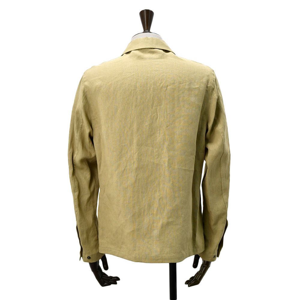 【preSALE!20%off】ベルウィッチBERWICHシャツアウターメンズワーカーマンモデルJWORKERMANワークブルソンリネンファブリックサンドベージュフラップ付き胸ポケットレギュラーフィット国内正規品でらでら公式ブランド