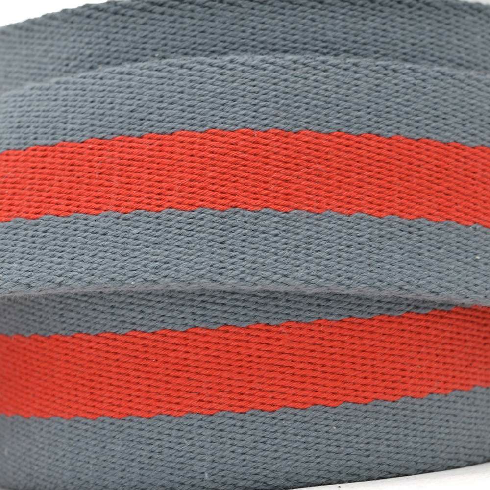 アルベルトルティALBERTOLUTIリングベルトメンズリボンベルトコットン×型押しレザーグレー×レッド30mm幅ブランド刻印シルバー真鍮バックル国内正規品でらでら公式ブランド