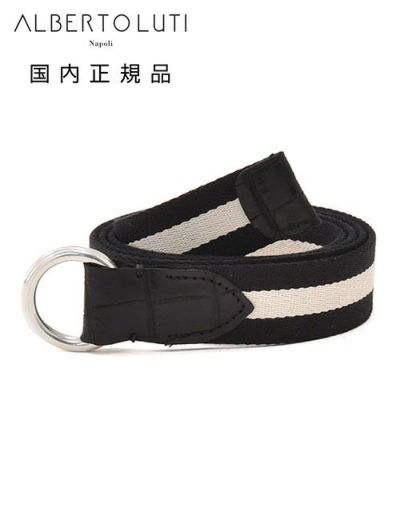 LARDINI★新品ラルディーニ 槌目模様バックルのダブルリングスウェードベルト LARDINI (ラルディーニ) スエード リング ベルト メンズ