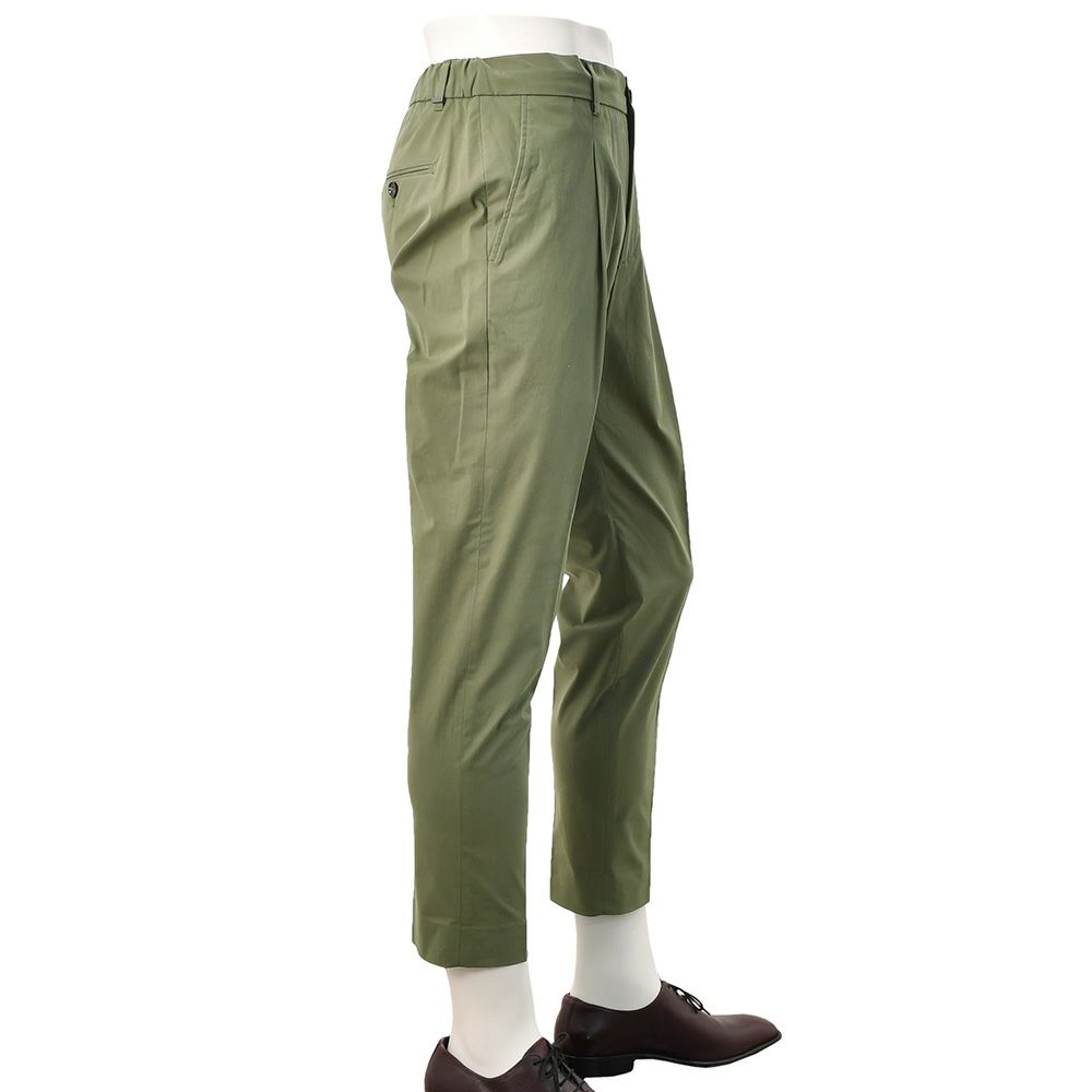 【preSALE!20%off】ビーエイブルBEABLEテーパードスラックスメンズ1プリーツパンツRICCARDOコットンストレッチオリーブバックシャーリング仕様ドローコードストレッチ国内正規品でらでら公式ブランド