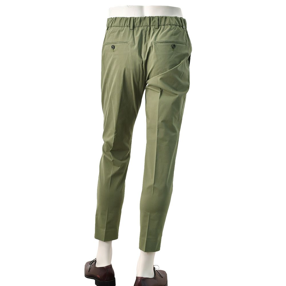 【preSALE!20%off】ビーエイブルBEABLEテーパードスラックスメンズ1プリーツパンツRICCARDOコットンストレッチオリーブバックシャーリング仕様ドローコードストレッチ国内正規品でらでら公式ブランド