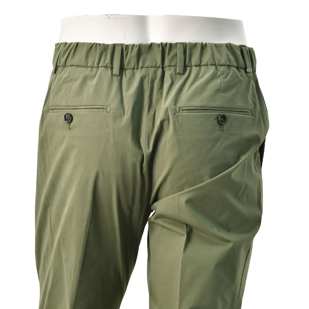 【preSALE!20%off】ビーエイブルBEABLEテーパードスラックスメンズ1プリーツパンツRICCARDOコットンストレッチオリーブバックシャーリング仕様ドローコードストレッチ国内正規品でらでら公式ブランド