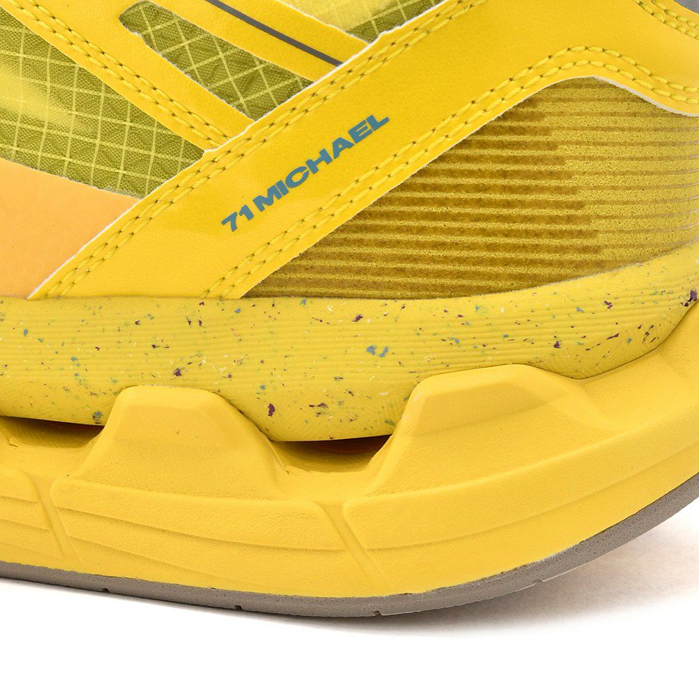モイスルー360MOISTHROUGH360防水スニーカーメンズ71MICHAELミシェルコラボリサイクルメッシュ素材イエロー黄色通気防水機能搭載レースアップシューズでらでら公式ブランド