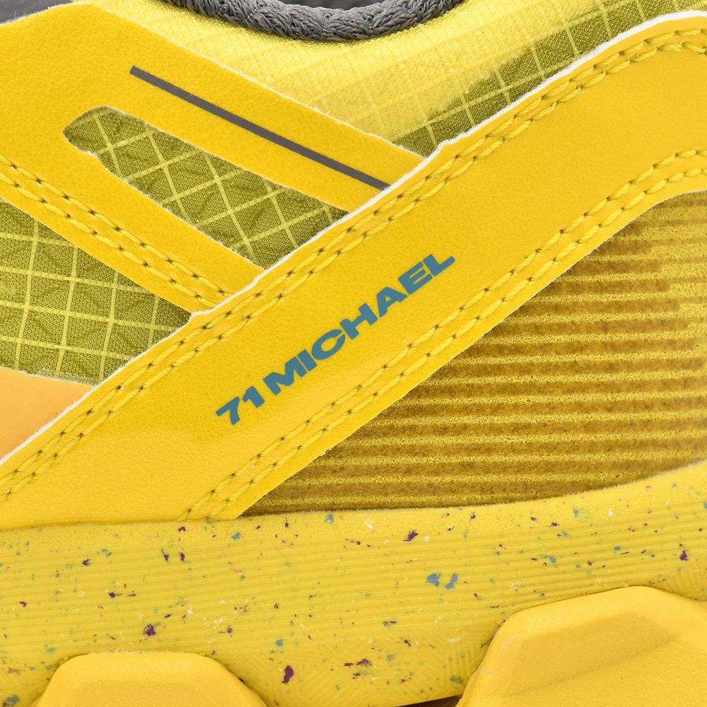 モイスルー360MOISTHROUGH360防水スニーカーメンズ71MICHAELミシェルコラボリサイクルメッシュ素材イエロー黄色通気防水機能搭載レースアップシューズでらでら公式ブランド