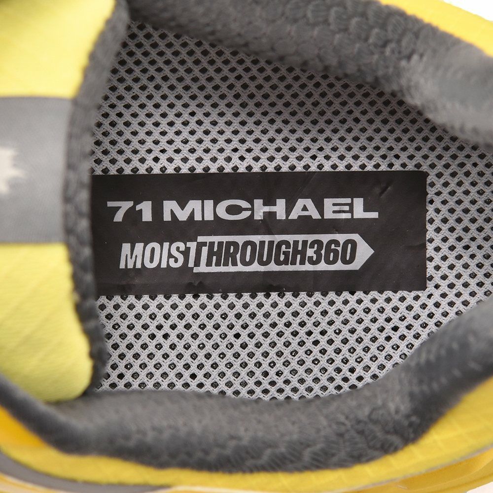 モイスルー360MOISTHROUGH360防水スニーカーメンズ71MICHAELミシェルコラボリサイクルメッシュ素材イエロー黄色通気防水機能搭載レースアップシューズでらでら公式ブランド