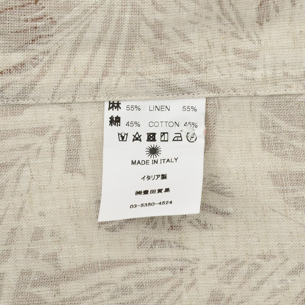 ジャンネットGIANNETTO半袖開襟シャツメンズMARACAIBOマラカイボオープンカラーベージュ×ブラウンリネンコットン生地ボタニカル柄アロハシャツイタリア製国内正規品でらでら公式ブランド