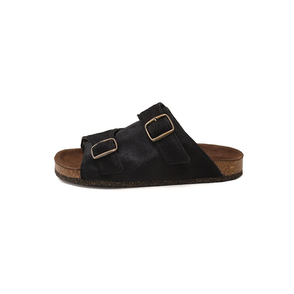 ボサボBOSABOハラコサンダルメンズスリッポンタイプダブルモンクストラップ427CUIRPOILCOURTSモデルブラック黒ラバー&コルクソールフラット式国内正規品でらでら公式ブランド