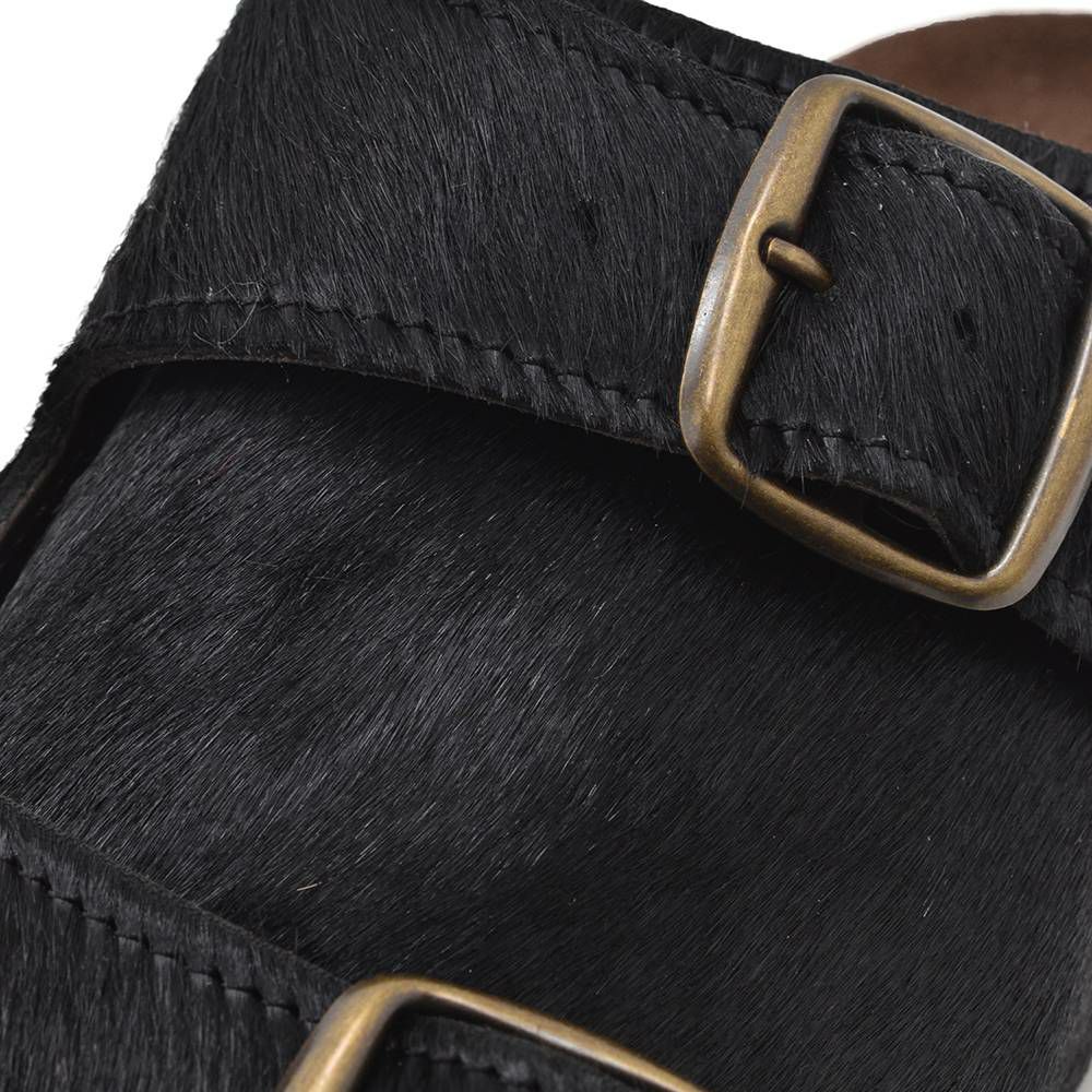 ボサボBOSABOハラコサンダルメンズスリッポンタイプダブルモンクストラップ427CUIRPOILCOURTSモデルブラック黒ラバー&コルクソールフラット式国内正規品でらでら公式ブランド