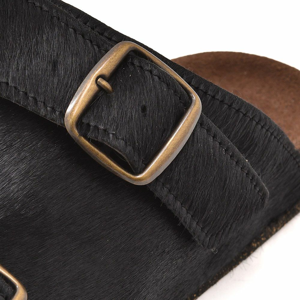 ボサボBOSABOハラコサンダルメンズスリッポンタイプダブルモンクストラップ427CUIRPOILCOURTSモデルブラック黒ラバー&コルクソールフラット式国内正規品でらでら公式ブランド