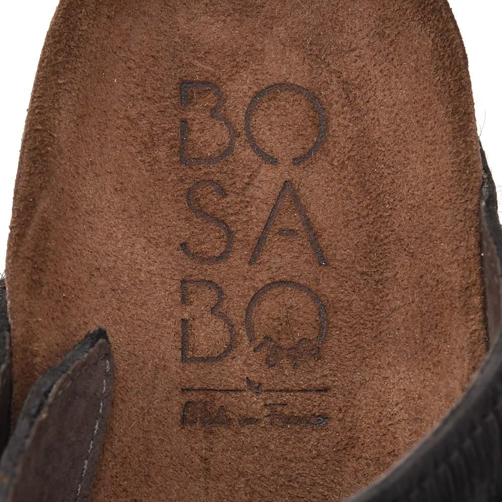 ボサボBOSABOハラコサンダルメンズスリッポンタイプダブルモンクストラップ427CUIRPOILCOURTSモデルブラック黒ラバー&コルクソールフラット式国内正規品でらでら公式ブランド