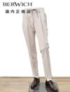 ベルウィッチBERWICHイージースラックスメンズジムモデルSAKE1PGYMテーパードパンツコードレン生地ブラウン×ホワイトストライプ柄ゴムウエスト&ドローコード仕様国内正規品でらでら公式ブランド