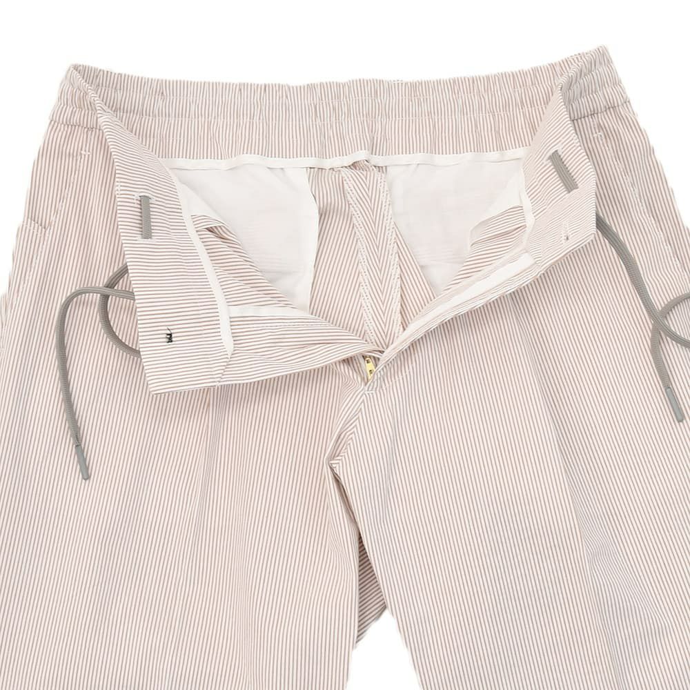 ベルウィッチBERWICHイージースラックスメンズジムモデルSAKE1PGYMテーパードパンツコードレン生地ブラウン×ホワイトストライプ柄ゴムウエスト&ドローコード仕様国内正規品でらでら公式ブランド