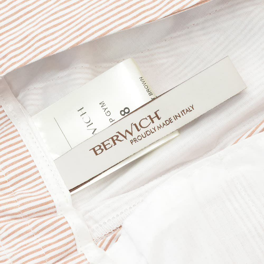 ベルウィッチBERWICHイージースラックスメンズジムモデルSAKE1PGYMテーパードパンツコードレン生地ブラウン×ホワイトストライプ柄ゴムウエスト&ドローコード仕様国内正規品でらでら公式ブランド