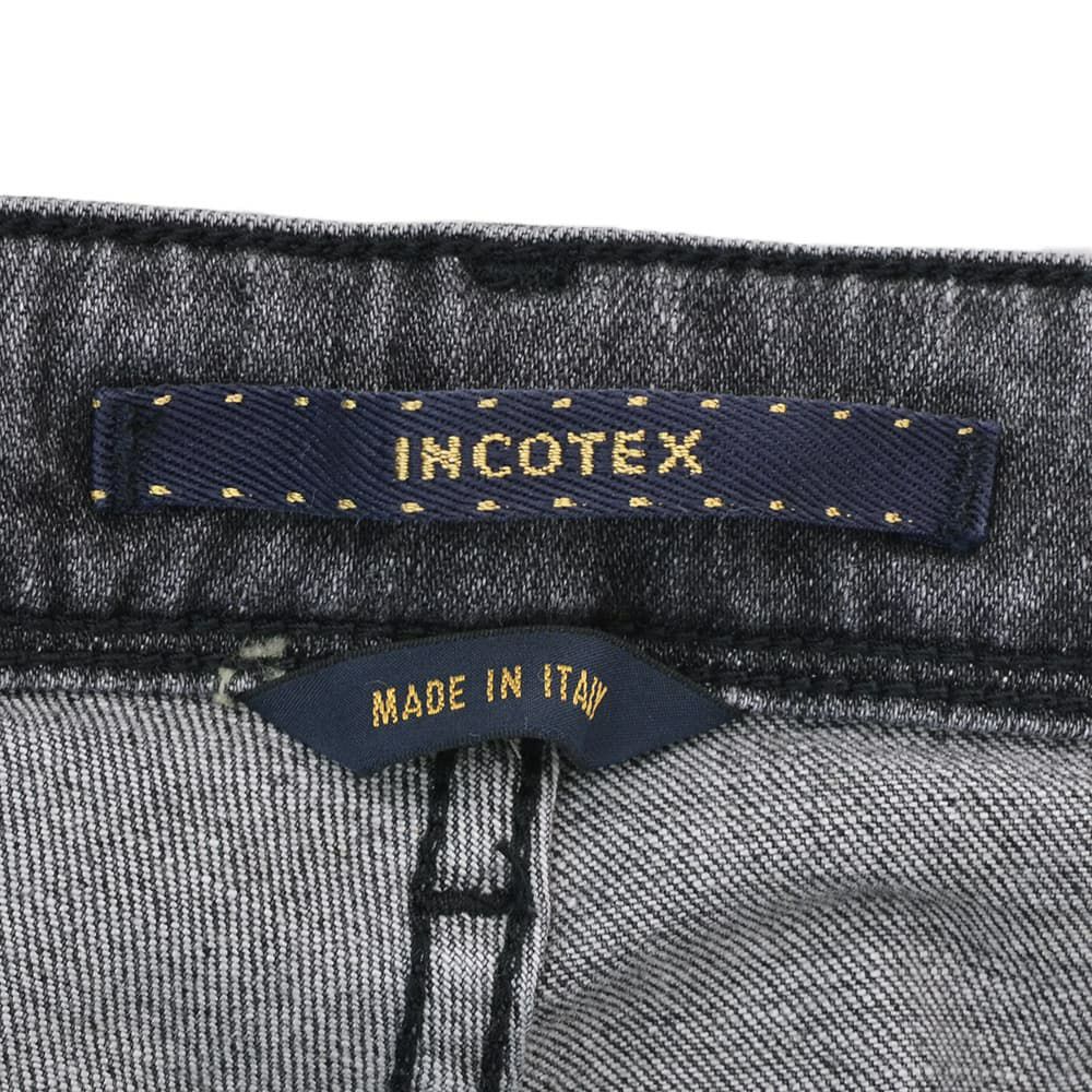 【preSALE!20%off】インコテックスブルーディヴィジョンINCOTEXBLUEDIVISIONデニムスラックスメンズストレッチジーンズブラックウォッシュスリムテーパードレザーバックパッチ国内正規品でらでら公式ブランド