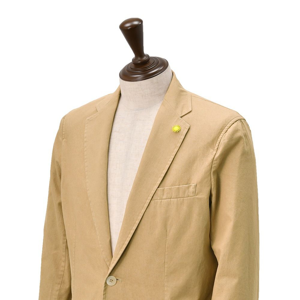 【preSALE!20%off】ジャンネットGIANNETTOシャツジャケットメンズ薄手シャンブレー生地CORALLOコラッロシリーズシングル2つ釦コットンストレッチブラウンベージュラペルピン背抜き仕様イタリア製国内正規品でらでら公式ブランド