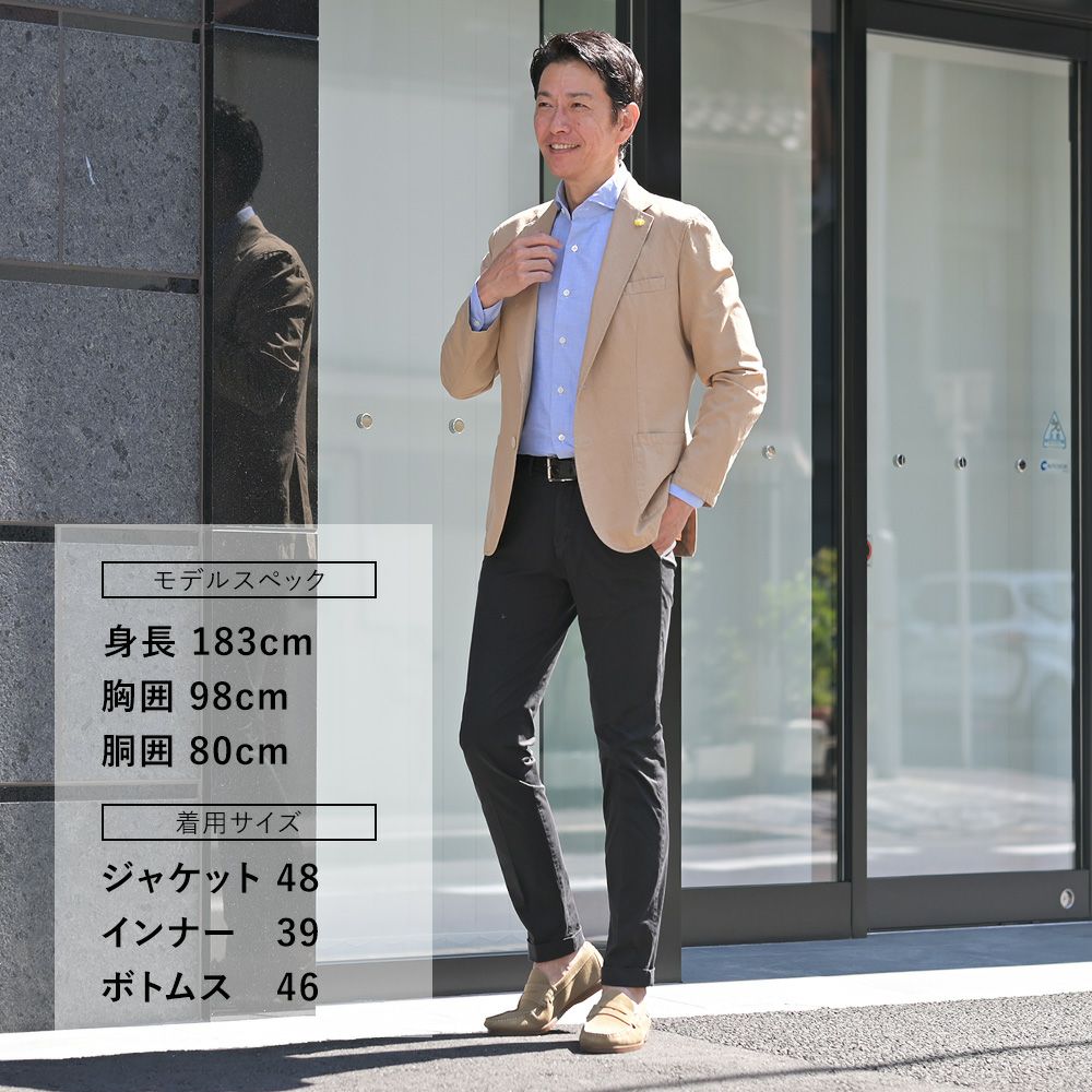 【preSALE!20%off】ジャンネットGIANNETTOシャツジャケットメンズ薄手シャンブレー生地CORALLOコラッロシリーズシングル2つ釦コットンストレッチブラウンベージュラペルピン背抜き仕様イタリア製国内正規品でらでら公式ブランド