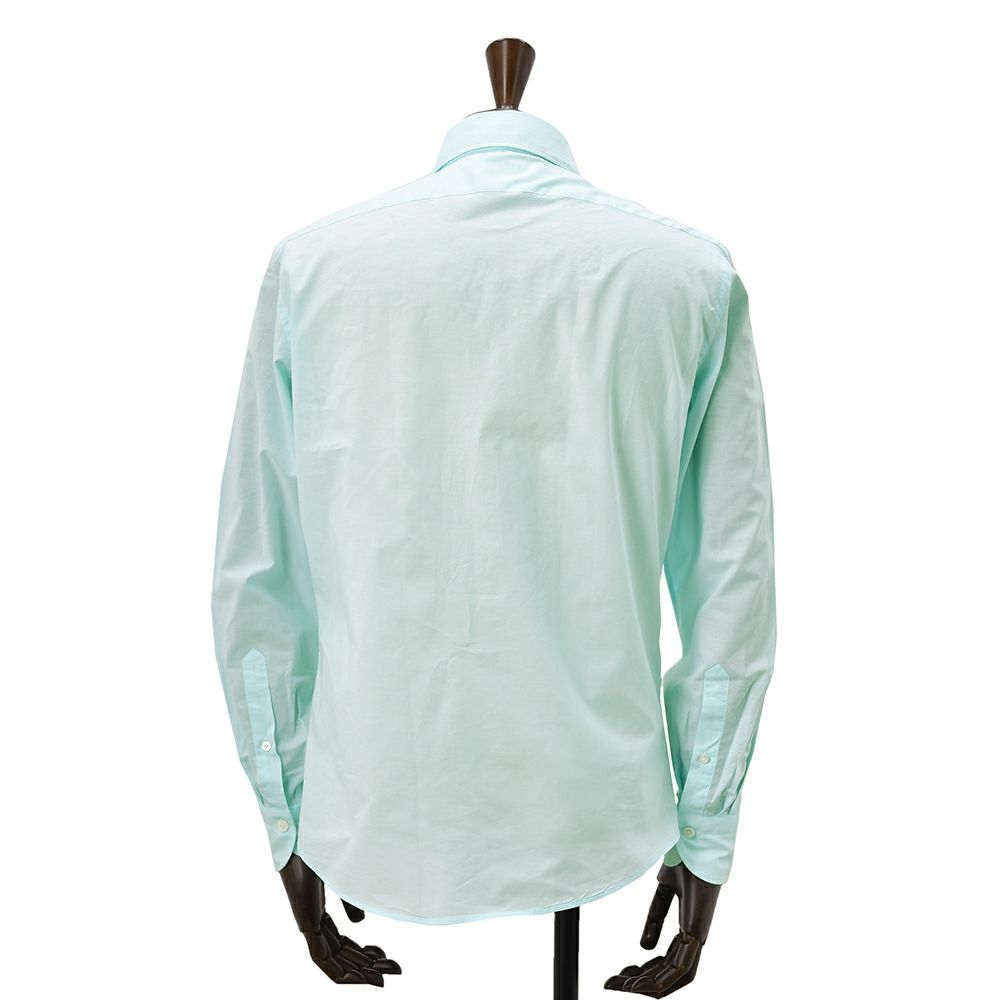 ジャンネットGIANNETTO長袖カジュアルシャツメンズブロード生地ヴィンチフィットVINCIFITミントブルーホリゾンタル襟コットン100％イタリア製国内正規品でらでら公式ブランド