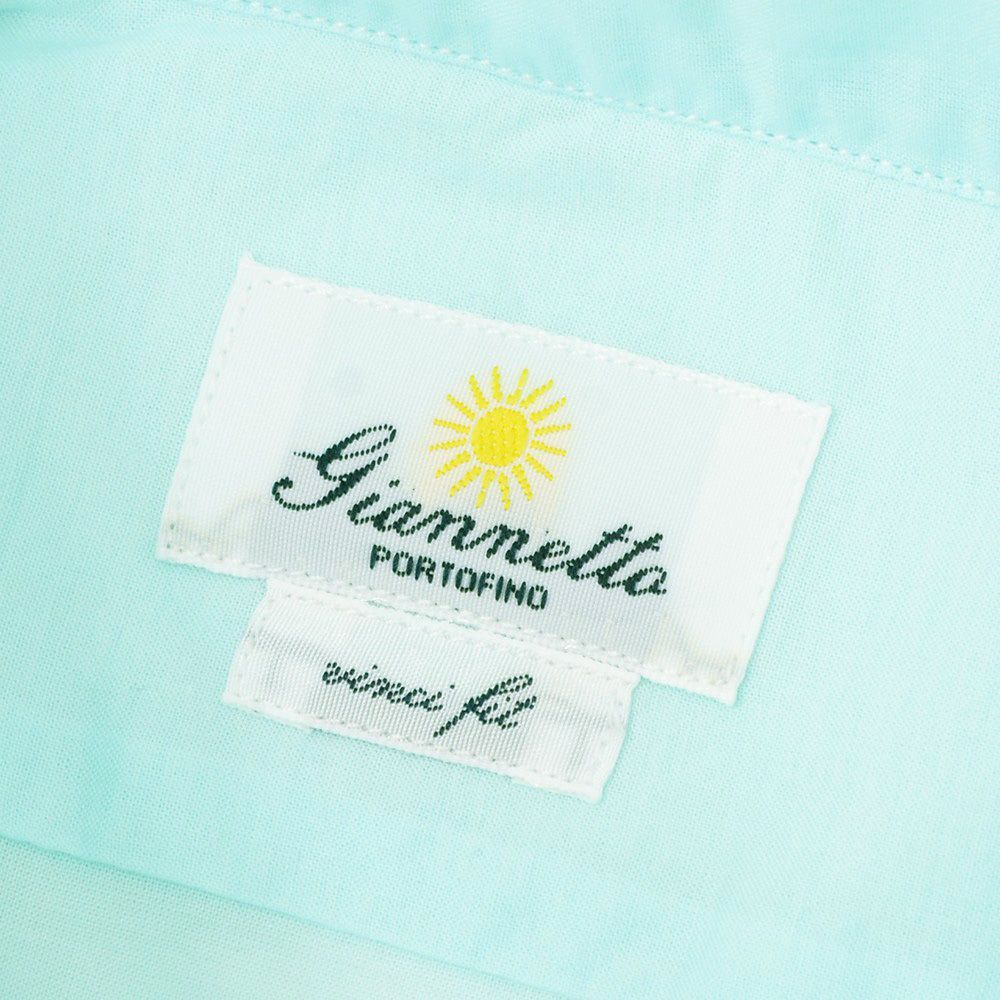 ジャンネットGIANNETTO長袖カジュアルシャツメンズブロード生地ヴィンチフィットVINCIFITミントブルーホリゾンタル襟コットン100％イタリア製国内正規品でらでら公式ブランド