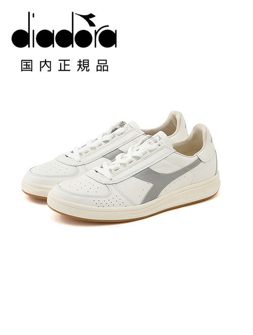 ディアドラヘリテージDIADORAHERITAGEレザーシューズメンズスニーカービーエリート84B.ELITE84カーフレザーホワイト×シルバーラバーソールレースアップ国内正規品でらでら公式ブランド