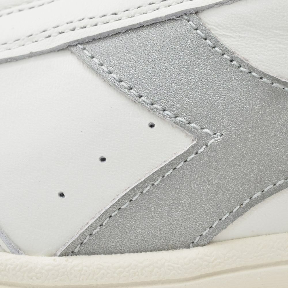 ディアドラヘリテージDIADORAHERITAGEレザーシューズメンズスニーカービーエリート84B.ELITE84カーフレザーホワイト×シルバーラバーソールレースアップ国内正規品でらでら公式ブランド