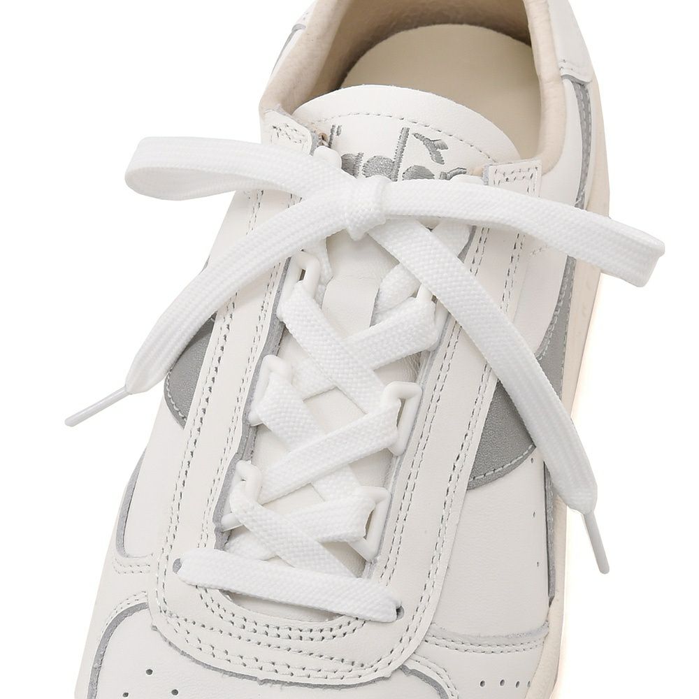 ディアドラヘリテージDIADORAHERITAGEレザーシューズメンズスニーカービーエリート84B.ELITE84カーフレザーホワイト×シルバーラバーソールレースアップ国内正規品でらでら公式ブランド