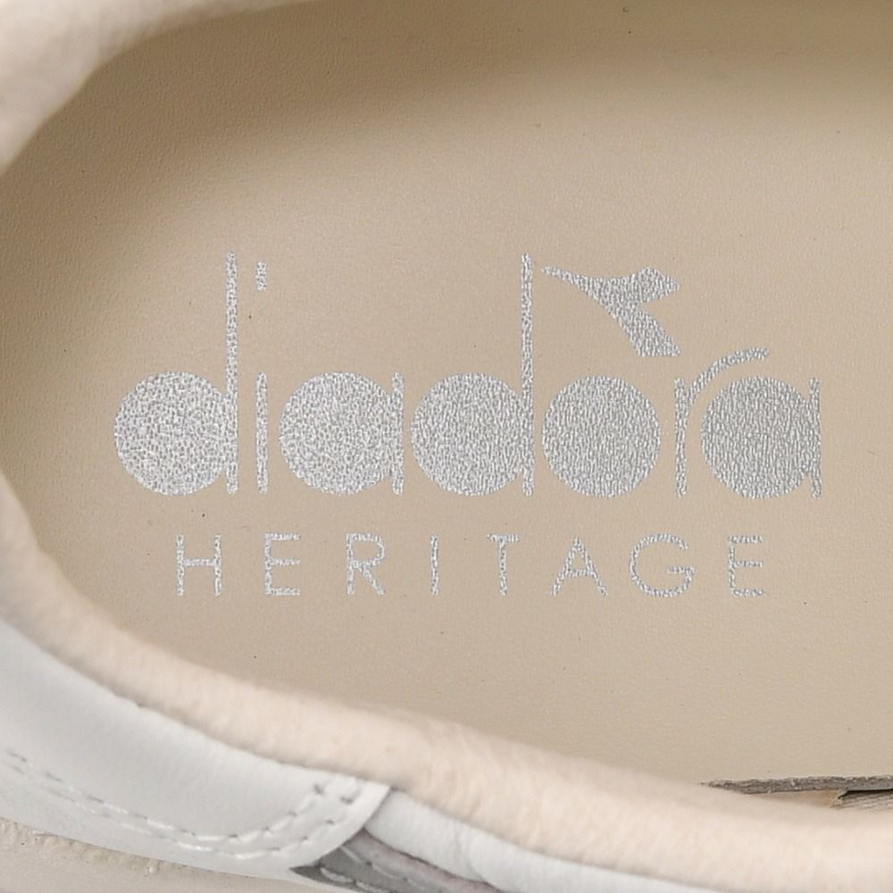 ディアドラヘリテージDIADORAHERITAGEレザーシューズメンズスニーカービーエリート84B.ELITE84カーフレザーホワイト×シルバーラバーソールレースアップ国内正規品でらでら公式ブランド