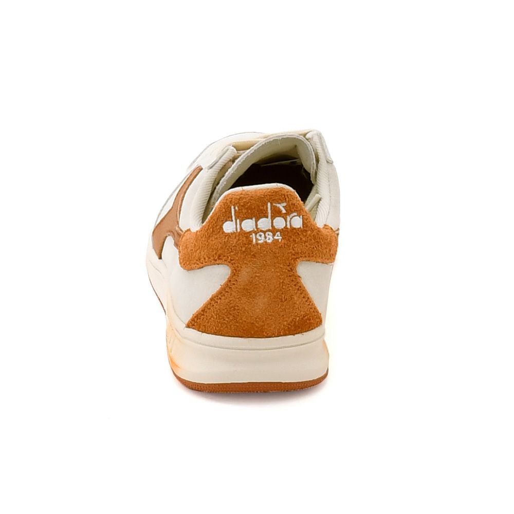 ディアドラヘリテージDIADORAHERITAGEレザースニーカーメンズローカットシューズビーエリートアッセーザB.ELITEASCESAスエードホワイト×オレンジブラウンラバーソール国内正規品でらでら公式ブランド