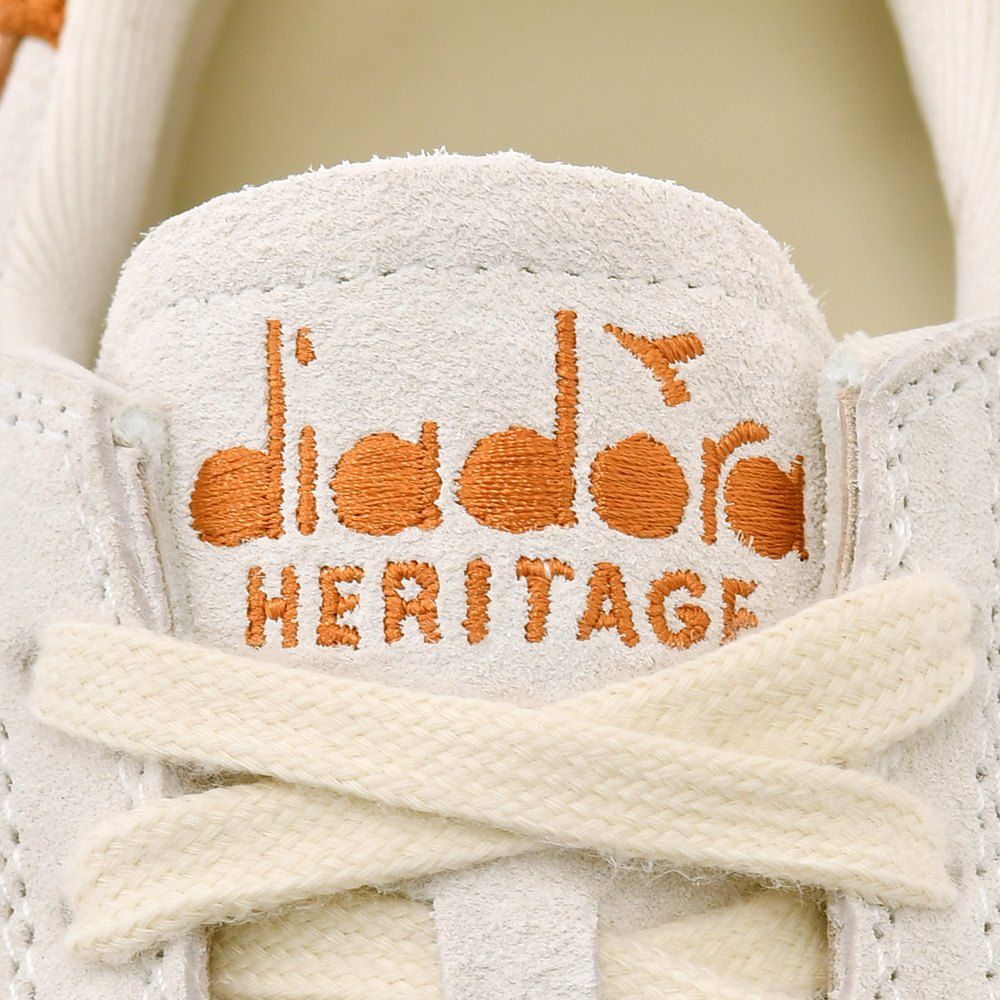 ディアドラヘリテージDIADORAHERITAGEレザースニーカーメンズローカットシューズビーエリートアッセーザB.ELITEASCESAスエードホワイト×オレンジブラウンラバーソール国内正規品でらでら公式ブランド